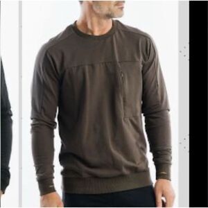 Zyia Active Fitted Crewneck Pullover Olive Army Green XL